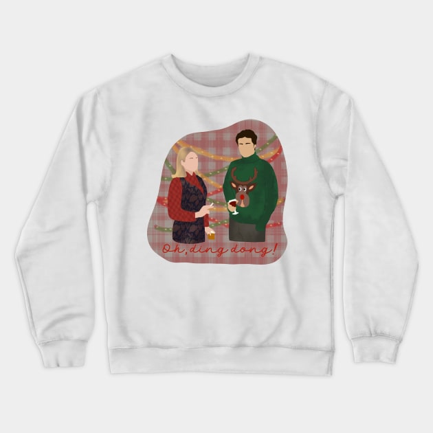 Bridget Jones and Mr Darcy Christmas Jumper Crewneck Sweatshirt by rachaelthegreat